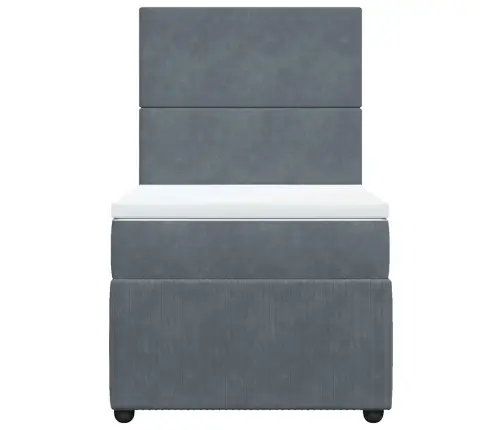 Atsperu Gulta Ar Matraci, Tumši Pelēka Samts, 100X200 Cm Vidaxl