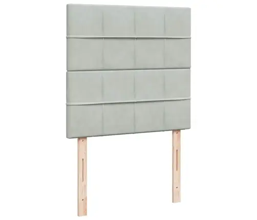 Atsperu Gulta Ar Matraci, Gaiši Pelēka Samts, 100X200 Cm Vidaxl