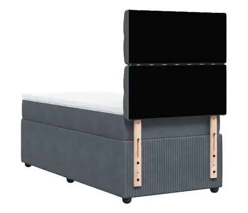 Kontinentaalvoodi Madratsiga, Tumehall, 100X200 cm Samet