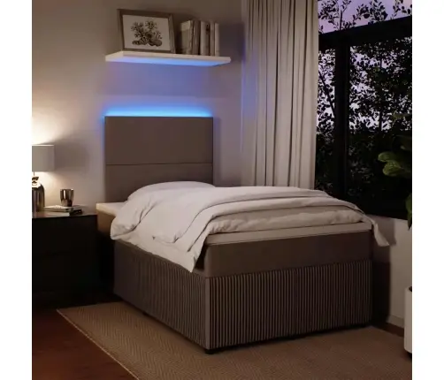 Atsperu Gulta Ar Matraci, Gaiši Pelēka Samts, 120X190 Cm Vidaxl