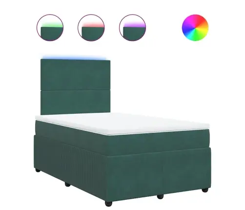 Lova Su Spyruoklėmis Ir Čiužiniu, Žalia, 120X190cm Aksomas