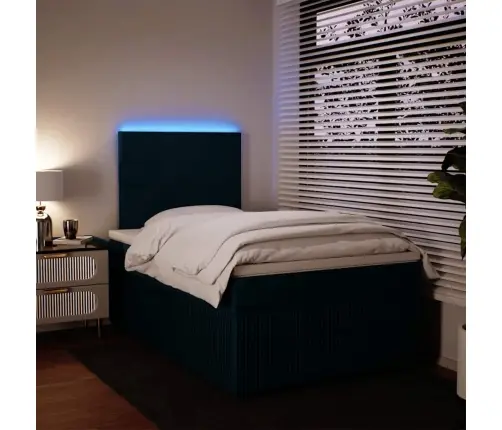 Atsperu Gulta Ar Matraci, Zils Samts, 120X190 Cm Vidaxl