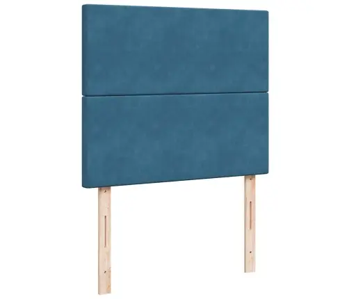 Atsperu Gulta Ar Matraci, Zils Samts, 120X190 Cm Vidaxl