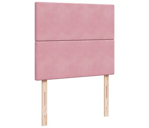 Atsperu Gulta Ar Matraci, Rozā Samts, 120X190 Cm Vidaxl