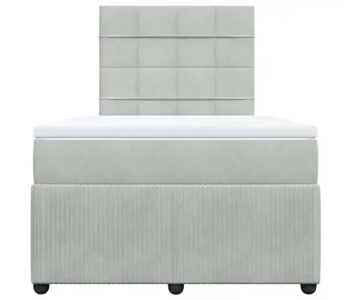 Kontinentaalvoodi Madratsiga, Helehall, 120 X 190 cm Samet