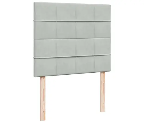 Kontinentaalvoodi Madratsiga, Helehall, 120 X 190 cm Samet