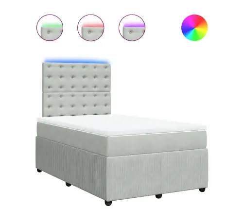 Lova Su Spyruoklėmis Ir Čiužiniu, Pilka, 120X190cm Aksomas