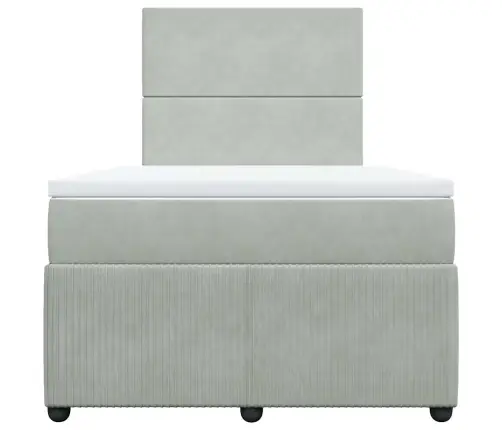 Kontinentaalvoodi Madratsiga, Helehall, 120X200 cm Samet