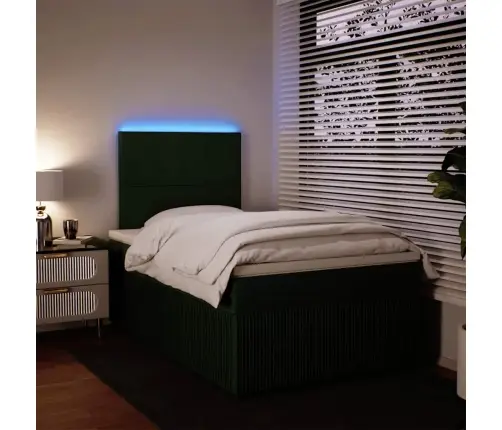 Atsperu Gulta Ar Matraci, Tumši Zaļš Samts, 120X200 Cm Vidaxl