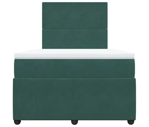 Atsperu Gulta Ar Matraci, Tumši Zaļš Samts, 120X200 Cm Vidaxl