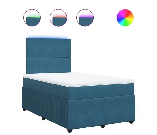 Kontinentaalvoodi Madratsiga, Sinine, 120X200 cm Samet