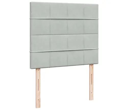 Kontinentaalvoodi Madratsiga, Helehall, 120X200 cm Samet