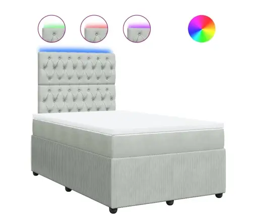 Kontinentaalvoodi Madratsiga, Helehall, 120X200 cm Samet