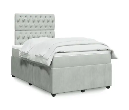 Kontinentaalvoodi Madratsiga, Helehall, 120X200 cm Samet