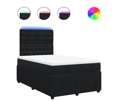 Kontinentaalvoodi Madratsiga, Must, 120X200 cm Samet