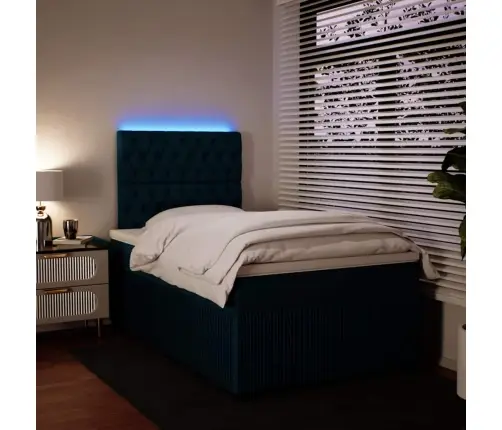 Kontinentaalvoodi Madratsiga, Sinine, 120X200 cm Samet