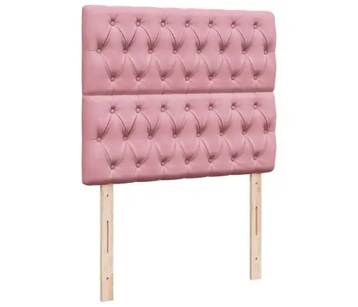 Lova Su Spyruoklėmis Ir Čiužiniu, Rožinė, 120X200cm Aksomas