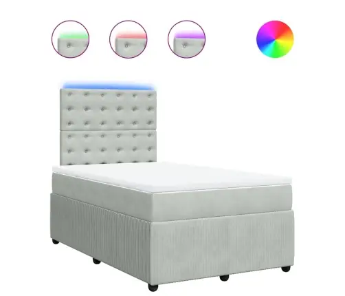 Kontinentaalvoodi Madratsiga, Helehall, 120X200 cm Samet