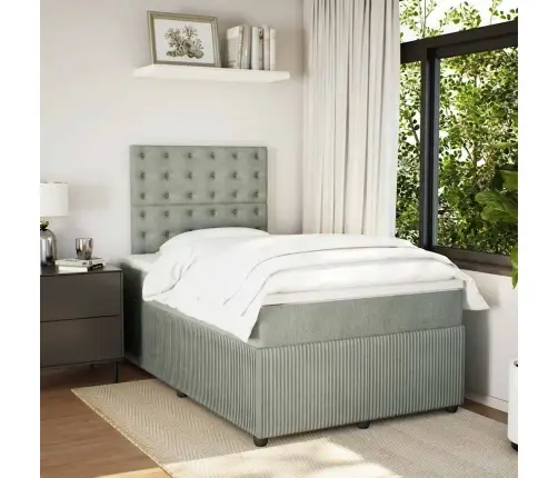 Kontinentaalvoodi Madratsiga, Helehall, 120X200 cm Samet