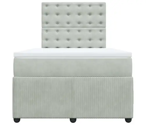 Kontinentaalvoodi Madratsiga, Helehall, 120X200 cm Samet