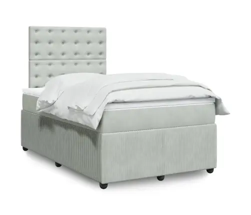 Kontinentaalvoodi Madratsiga, Helehall, 120X200 cm Samet