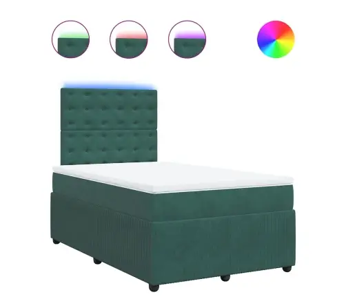 Lova Su Spyruoklėmis Ir Čiužiniu, Žalia, 120X200cm Aksomas