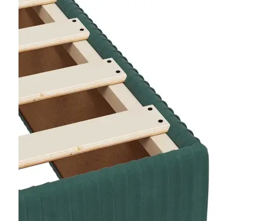 Lova Su Spyruoklėmis Ir Čiužiniu, Žalia, 120X200cm Aksomas