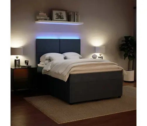 Kontinentaalvoodi Madratsiga,Tumehall, 140X190 cm Samet