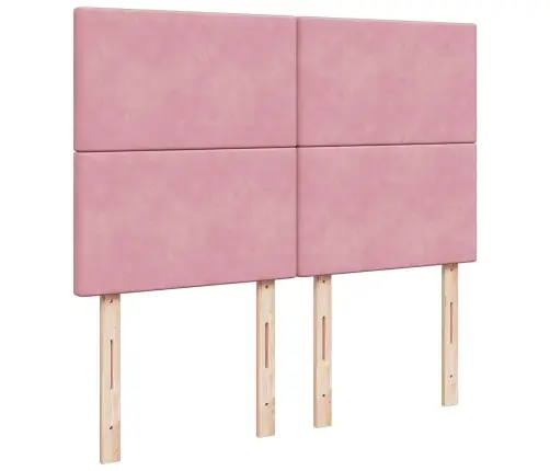 Kontinentaalvoodi Madratsiga, Roosa, 140X190 cm Samet