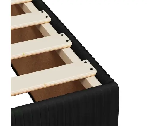 Kontinentaalvoodi Madratsiga,Must, 140X190 cm Samet