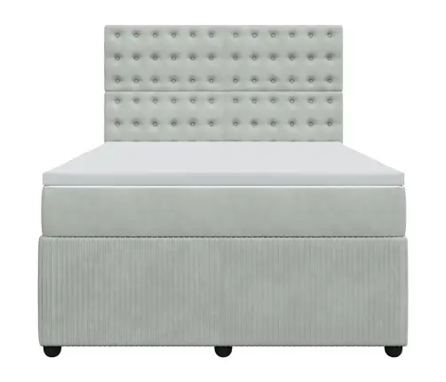 Kontinentaalvoodi Madratsiga, Helehall, 140X190 cm Samet