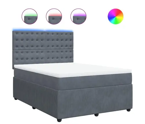 Kontinentaalvoodi Madratsiga,Tumehall, 140X190 cm Samet