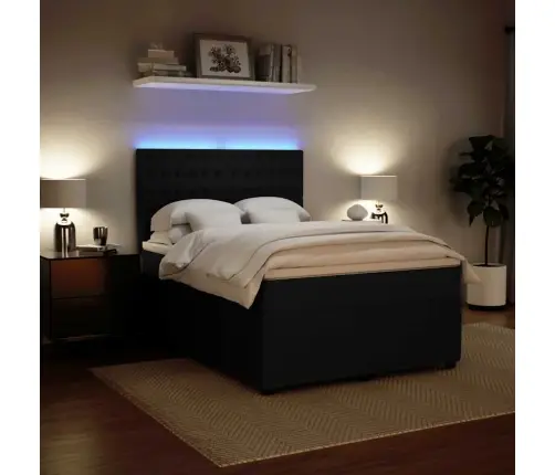 Atsperu Gulta Ar Matraci, Melna Samts, 140X190 Cm Vidaxl