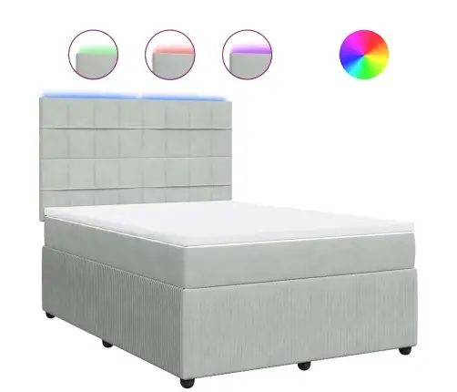 Kontinentaalvoodi Madratsiga, Helehall, 140X200 cm Samet