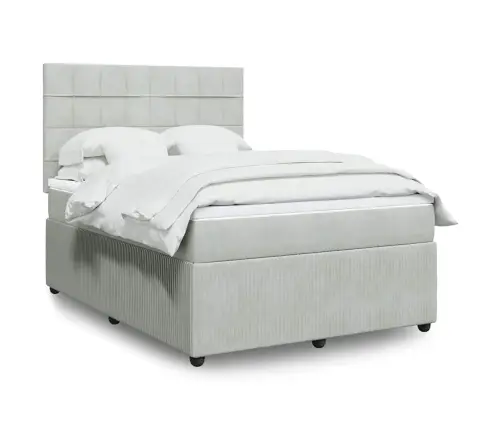 Kontinentaalvoodi Madratsiga, Helehall, 140X200 cm Samet