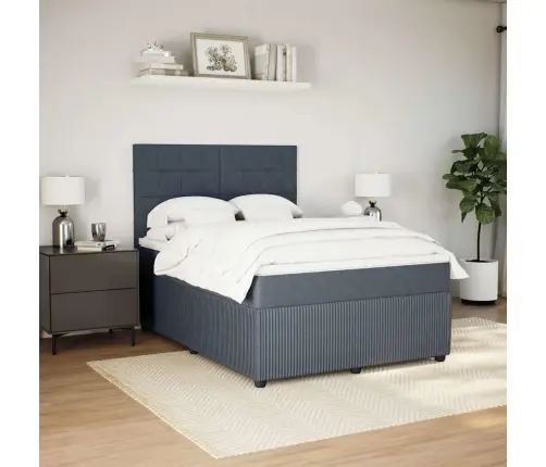 Kontinentaalvoodi Madratsiga, Tumehall, 140X200 cm Samet