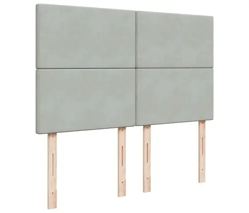 Atsperu Gulta Ar Matraci, Gaiši Pelēka Samts, 160X200 Cm Vidaxl