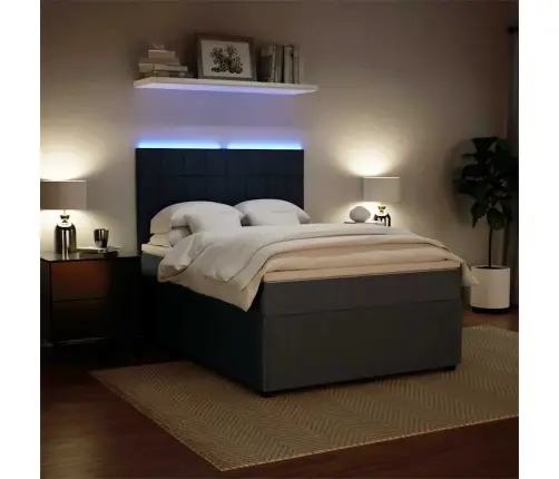 Kontinentaalvoodi Madratsiga, Tumehall, 160X200 cm Samet