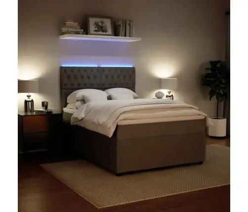 Lova Su Spyruoklėmis Ir Čiužiniu, Pilka, 160X200 cm Aksomas