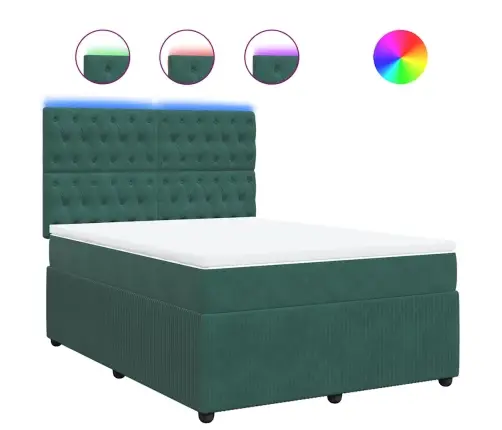 Kontinentaalvoodi Madratsiga, Tumeroheline, 160X200 cm Samet