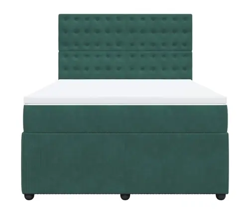 Lova Su Spyruoklėmis Ir Čiužiniu, Žalia, 160X200 cm Aksomas