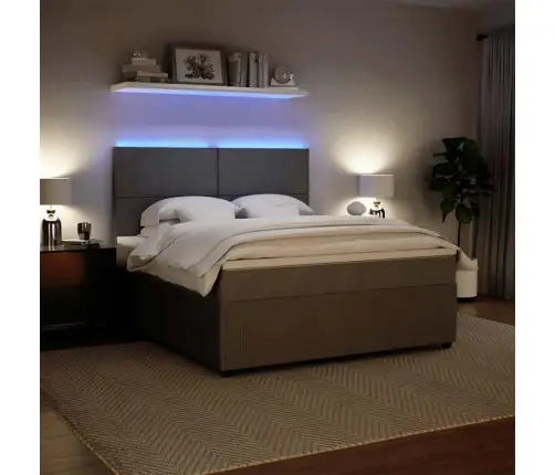 Atsperu Gulta Ar Matraci, Gaiši Pelēka Samts, 180X200 Cm Vidaxl