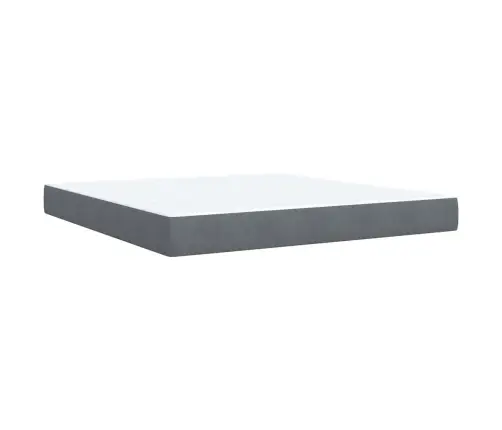 Lova Su Spyruoklėmis Ir Čiužiniu, Pilka, 180X200 cm Aksomas