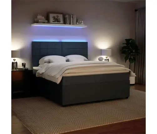 Atsperu Gulta Ar Matraci, Tumši Pelēka Samts, 180X200 Cm Vidaxl