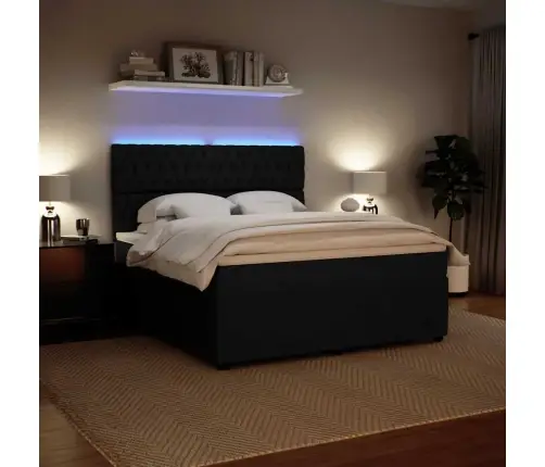 Atsperu Gulta Ar Matraci, Melna Samts, 180X200 Cm Vidaxl