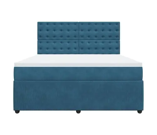 Kontinentaalvoodi Madratsiga, Sinine, 180X200 cm Samet