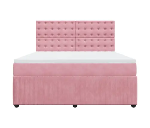 Kontinentaalvoodi Madratsiga, Roosa, 180X200 cm Samet