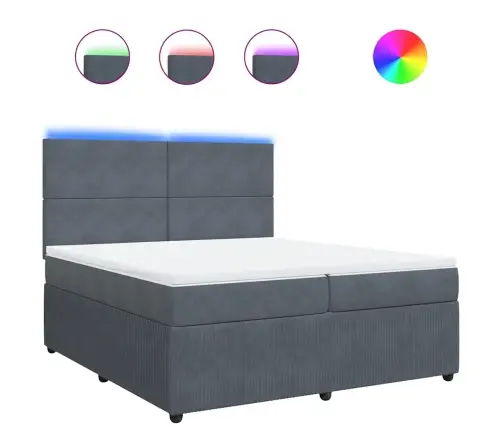 Kontinentaalvoodi Madratsiga, Tumehall, 200X200 cm Samet