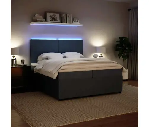 Kontinentaalvoodi Madratsiga, Tumehall, 200X200 cm Samet