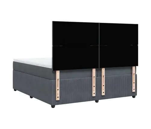 Kontinentaalvoodi Madratsiga, Tumehall, 200X200 cm Samet